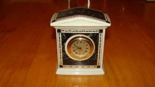 Decorative Lenox Desk Clock 4 1/2 Tall Marbled Theme  