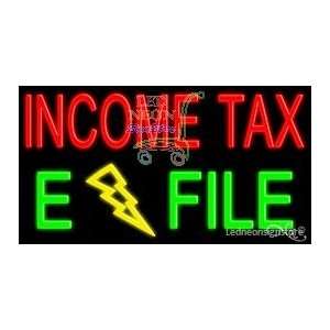 Income Tax E File Neon Sign 20 inch tall x 37 inch wide x 3.5 inch 