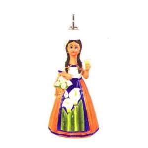  MEXICAN INDIAN LADY Oil / Vinegar Ceramic Cork Bottle *NEW 