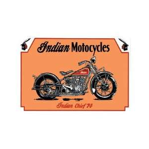  Indian Chief 1974 Motorcycle Embossed Tin Sign: Home 