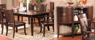 Pc Mahogany 6.5Ft Table w 6 Chairs, Buffet Dining Set  