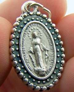 Oval Miraculous Medal Silver Plated 1 Medal Pendant Made In Italy 
