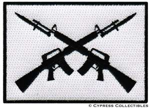 M16 BAYONET FLAG PATCH iron on embroidered ASSAULT RIFLE SLEEVE EMBLEM 