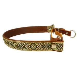 Genuine Leather 3/4 Wide Martingale Dog Collar Choker, Fits 13 15.5 