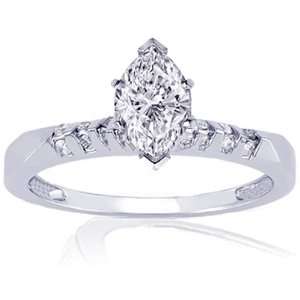  1.15 Marquise Cut Diamond Engagement Ring SI3 G EGL 