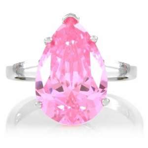  Marneys Pear Cut CZ Cubic Zirconia Cocktail Ring   Pink 