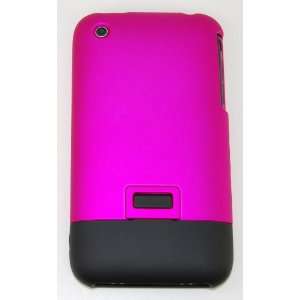 KingCase iPhone 3G & 3GS * Hard Slider Case * (Hot Pink & Black) 8GB 