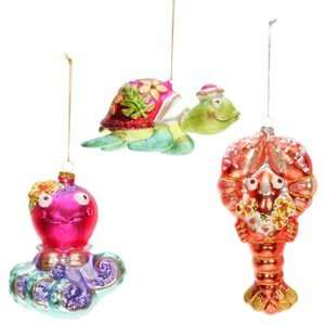  Mark Roberts Glass Sea Ornaments S/3