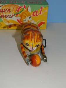 VINTAGE MT JAPAN TURN OVER CAT WINDUP TOY NEW IN BOX! WORKS GREAT 