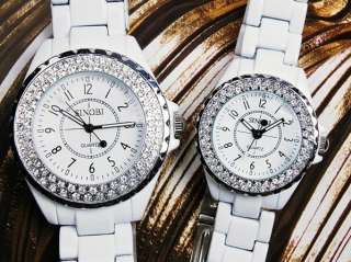 H1382 Japan Sinobi Quartz White Crystal Wrist Watches  