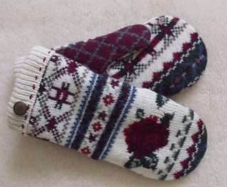HANDMADE 100% WOOL RECYCLED SWEATER MITTENS , Lined  