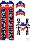 RALEIGH GRIFTER BIKE BICYCLE STICKERS DECALS LABELS TRANSFERS  