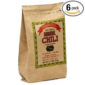Lysanders Original Chili Seasoning, 2.7 Ounce (Pack of 6):  