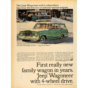  1964 Ad Kaiser Jeep Wagoneer Four Wheel Drive Snow Able 