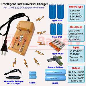 Ni MH Ni Cd LiFePO4 Li ion battery smart quick charger  