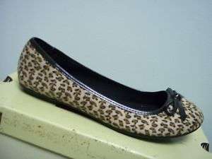 ARIZONA Womens Tan Brown Black Leopard Slip On Casual Shoes Flats 9 M 