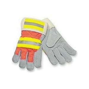 Luminator Hi Vis Leather Palm with Reflective Stripes and Safety Cuff 