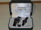 New Watch set His & Hers Anriya Black bands and Dark blue Dial 