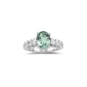  1.57 Cts Diamond & 2.02 Cts Green Amethyst Ring in 18K 
