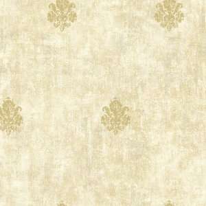   41407 20.5 Inch by 396 Inch Ludwick   Damask Medallion Wallpaper, Gray