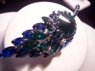 Juliana Blue green rhinestone brooch  