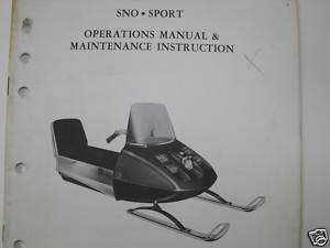 Rupp Sno Sport Operations Manual 1968 Snowmobile  