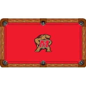   of Maryland Pool Table Felt   Professional 9ft   Terrapin M Logo Red