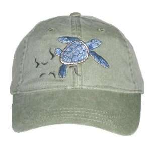  Loggerhead Sea Turtle Embroidered Cotton Cap Patio, Lawn 