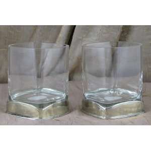  Liscio Pewter Stemless Water Glasses   Set of Two Kitchen 