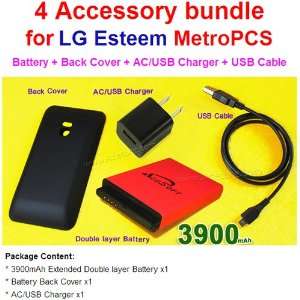  3900mAh Extended Life Battery+Back Cover+AC/USB Charger+Data Sync 