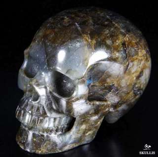 Huge 4.3 Labradorite Carved Crystal Skull, Healing  