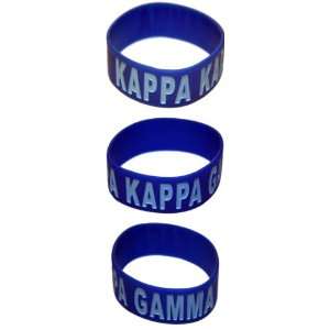  Kappa Kappa Gamma Silicone One inch Blue Wristband   Two 