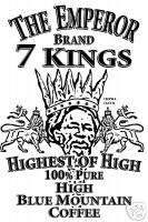 Jamaican Blue Mountain Coffee Emperor Brand 7 Kings 1lb  