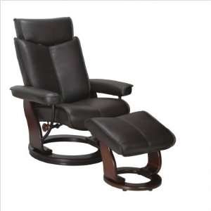   Leather Recliner and Ottoman in Mocha Brown: Furniture & Decor