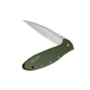  Kershaw Olive Serrated Leek Folding Knife Sports 