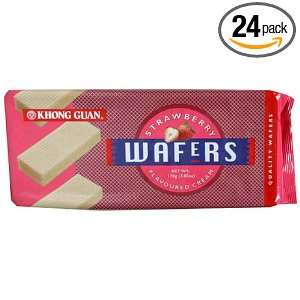 Khong Guan Wafers, Strawberry Flavor, 3.85 Ounce Pack (Pack of 24 