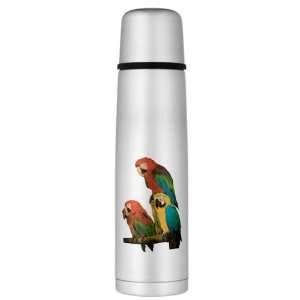  Large Thermos Bottle Family of Parrots 