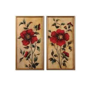  Uttermost 35111 Red Lady I, II Set of 2   Canvas Plus Wood 