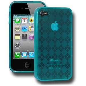   High Gloss TPU Soft Gel Skin Case   Blue For iPhone 4 