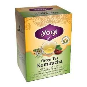 Yogi Herbal Tea, Green Tea Kombucha, 16 tea bags (Pack of 3):  