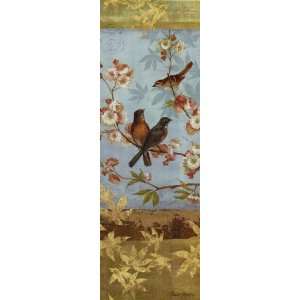  Robins & Blooms Panel   Poster by Pamela Gladding (12x36 
