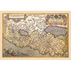  Vintage Art Map of Northern Italy   09105 3