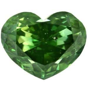   Heart Shape 0.51 Ct Pine Green Color Loose Solitaire Diamond Jewelry