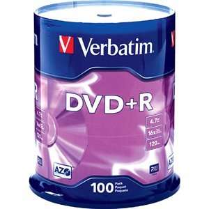 Verbatim 95098 DVD Recordable Media   DVD+R   16x   4.70 GB   200 Pack 