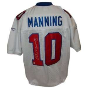  Signed Eli Manning Uniform   New York Giants Reebok White 