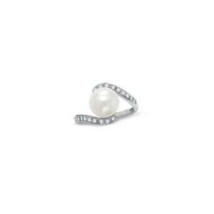  ZALES Cultured Freshwater Pearl and Diamond Bypass Ring in 