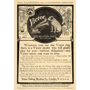 1909 Ad Victor Talking Machine Phonograph Record Dog 