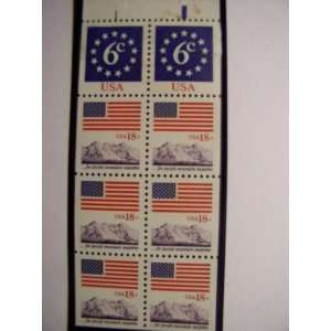 US Postage Stamps, 1981, Flag & Anthem, S# 1893a, Booklet Pane of 8 18 