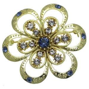  Emiliane Gold Purple Lilac Crystal Brooch Jewelry