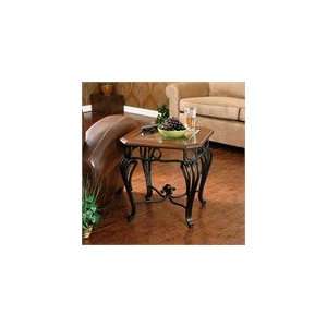   Prentice End Table with Beveled Glass Top   CK7542